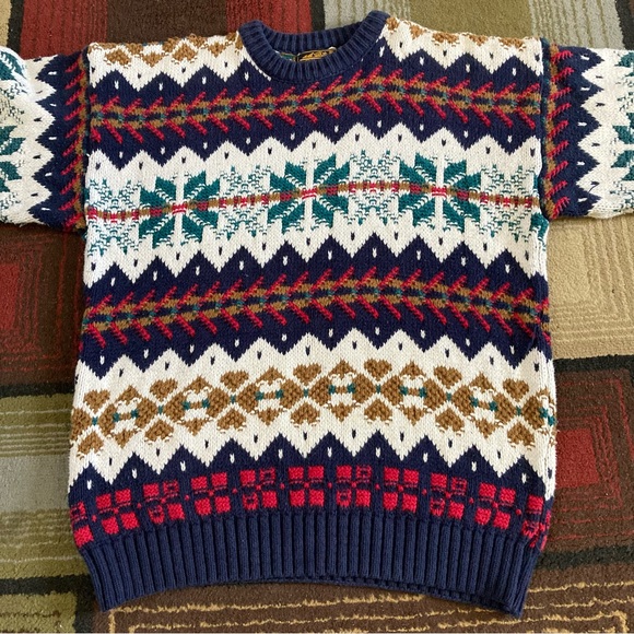 Vintage Eddie Bauer Knit Sweater Nordic Men's Sz M USA Made - Picture 2 of 9